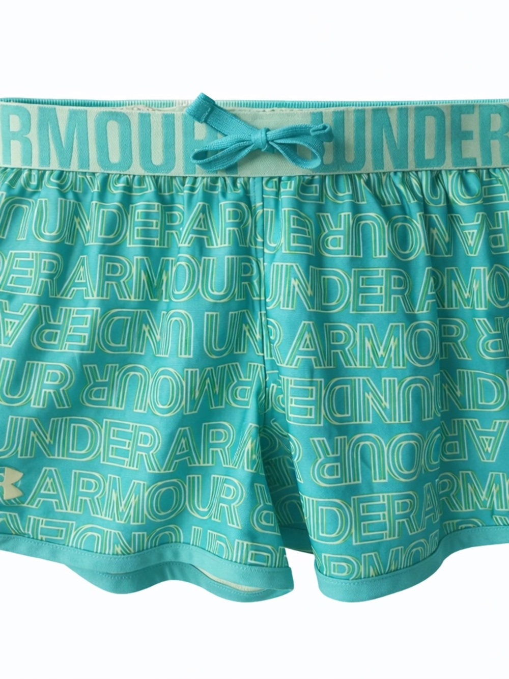 Girl’s Under Armour Teal Logo Athletic Shorts